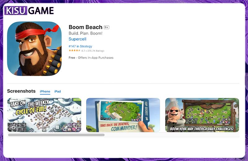 Cách tải Boom Beach về điện thoại iPhone