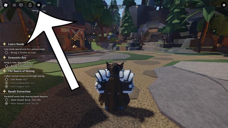 Nhấn biểu tượng Settings (bánh răng) trên màn hình để cập nhật code The Forge Roblox Nhấn biểu tượng Settings (bánh răng) trên màn hình để cập nhật code The Forge Roblox