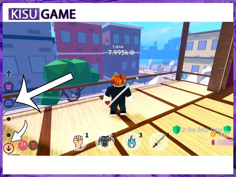 Chọn biểu tượng Discord để nhập code Anime Fighting Simulator Endless