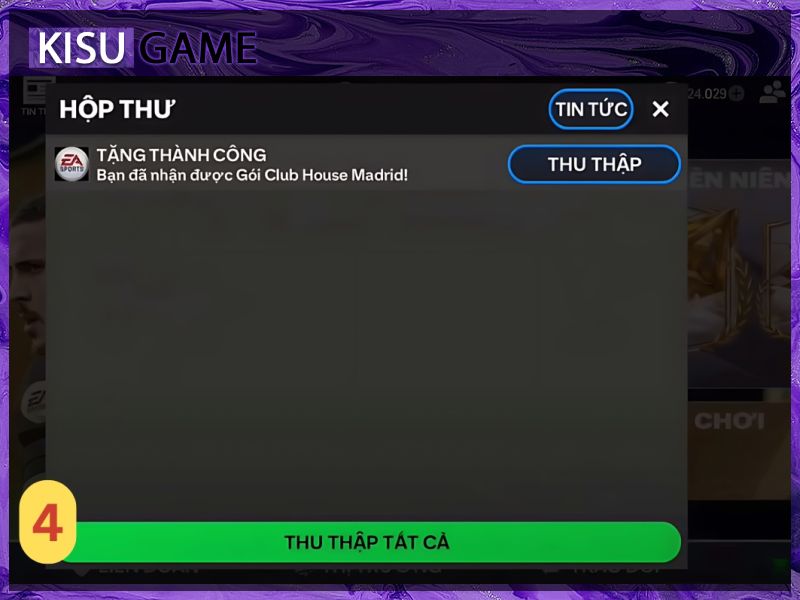 Vào game kiểm tra Hộp thư để nhận quà