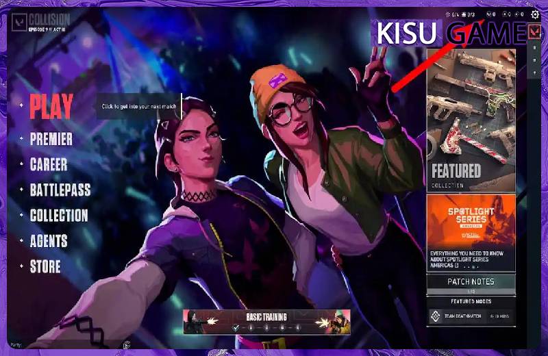 Nhấn vào biểu tượng VP (Valorant Points)