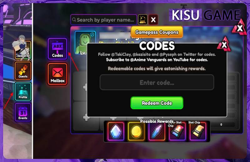 Cách nhập code game Anime Vanguards chi tiết